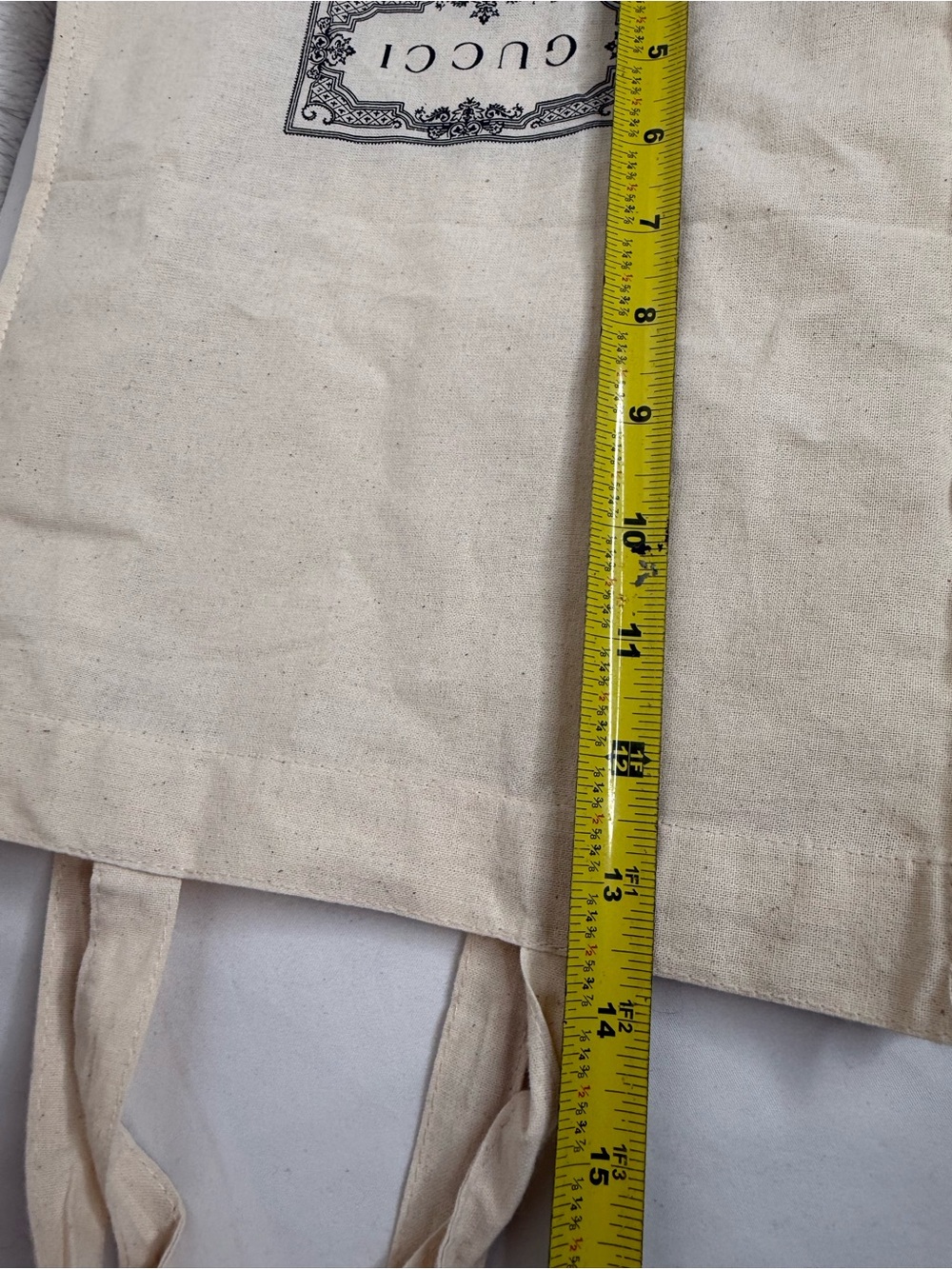 Gucci Reusable Canvas Tote Shopping Shoulder Bag Cotton with ribbon included - Picture 5 of 7